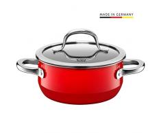 Silit 2101297024 Faitout Bas avec Couvercle, Ãmail, Rouge, 16 cm