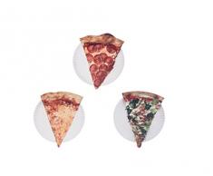 Kikkerland GC15 Lot de 12 Dessous de Verre pour Pizza, Papier Carton, Rouge/Brun, 11,6 x 8,9 x 0,2 cm