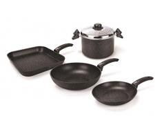 Moneta 0018656615 Set de Casseroles et Poêles Etnea Artech Ultra Student, Aluminium, Noir