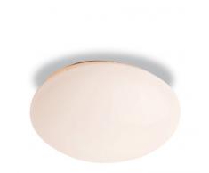 First Light Plafonnier de salle de bain en verre IP44 E14 Blanc opale 40 W