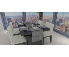 Soleil docre Galaxy Chemin de Table, Polyester, Noir, 40 X 180 cm