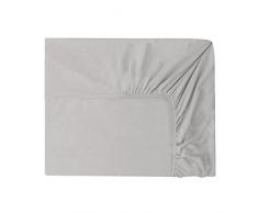 Essix - Drap Housse Star Line Coton Gris mastic 200 x 200 cm
