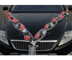 Roses Guirlande Voiture de Mariage Bijoux Rose décoration décoration Auto Bijoux Mariage Car Auto Wedding Voitures (Rose Orchidee Rosa/ReinweiÃ)