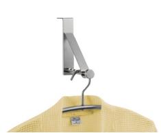 Zeller 13880 Patère avec crochet en acier inoxydable à fixer sur la porte, 3 x 15 x 15 cm