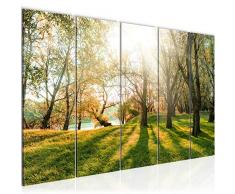 Tableau decoration murale Paysage de la forÃªt 200 x 80 cm - XXL Impression sur Toile Salon Appartment 5 Parties - prÃªt Ã accrocher - 608455b