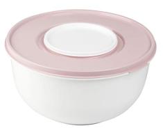 Zenker Bol mélangeur 5 l avec Couvercle, Plastique, Rose/Blanc, 28 cm