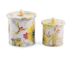 Villa dEste Home Tivoli Set Printemps bocaux, mÃ©tal, Jaune, 17.5Â x 20Â x 18.6Â cm