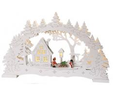 Best Season fenêtre Chandelier LEDVillage, 10 LED blanc chaud, Matériauâ¯: Bois, Trafo Env. 27 x 43 cm, natur 270â27