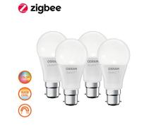 OSRAM Smart+ Lot de 4 Ampoules LED ConnectÃ©es - Culot B22 - Forme Standard - Dimmable - 16 Millions de couleurs - 10W (Ã©quivalent 60W) - Zigbee - Compatible Android & Amazon Alexa