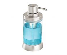 iDesign Haley porte-savon, distributeur de savon chic et rechargeable en plastique, transparent et argentÃ© mat