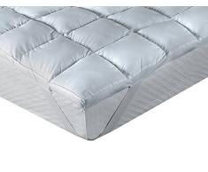 Classic Blanc - Surmatelas en fibre antiallergique, comfort Plus 8cm. 135x190 cm-Lit 105