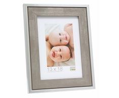 Deknudt Frames S43RE7 Cadre Photo avec Filet Bois Gris/Argenté 15 x 20 cm