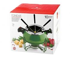 Home 8983830 Service à Fondue Anti-Fondue 10 Pièces Métal Vert