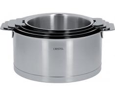 Cristel - S3CQL - SÃ©rie de 3 Casseroles 16-18-20 cm sans poignÃ©e amovible- Collection Strate
