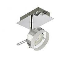 Briloner Leuchten 2807-018 Applique LED, plafonnier, Spots, Lampe Salon denfant ou Chambre a Coucher, orientable, Métal, 5 W, Chrome