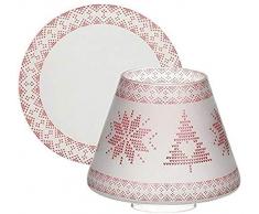 Yankee Candle Mountian Holiday Red Nordic Frosted Petit Parapluie + Assiette, Verre, Multicolore, 13 cm
