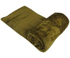 Plaid TOISON - Douceur microfibre - 100% POLYESTER - OURSON - Tapenade R24 - 125 x 150