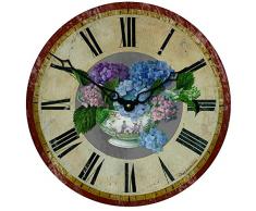 Roger Lascelles Horloge murale (Motif hortensias)
