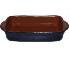 Amazing Cookware Grand Plat Creux rectangulaire en Terre Cuite Bleu