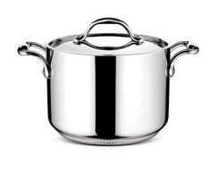 Lagostina Casserole avec 2 poignées et Couvercle Rond à 20 cm Argent