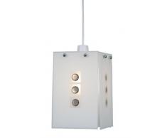 Oaks Lighting Muro Suspension non Ã©lectrique en verre Blanc/pierres