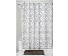 InterDesign Vintage Tile rideau de douche lavable avec 12 Åillets, grand rideau salle de bain en polyester avec imprimÃ© esthÃ©tique, taupe/bleu