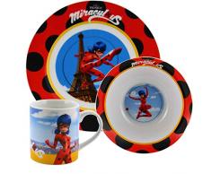Miraculous Lot de 3 Vaisselle pour Fille