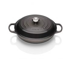 Le Creuset, Faitout en Fonte Ãmaillée, Rond, à 30cm, 3.2 L, Compatible avec Toutes Sources de Chaleur (Induction Incluse), 5.555 kg, Gris