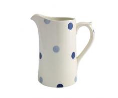 Fairmont & Main Grand pichet en faïence à pois Bleu/crème