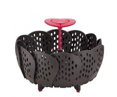 Tefal K2071614 Ingenio Panier Vapeur Silicone noir et rouge ustensile de cuisine ingÃ©nieux sans bisphÃ©nol A