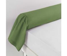 Douceur dIntÃ©rieur Lina Taie de Traversin, Coton, Vert Sapin, 85 x 185 cm