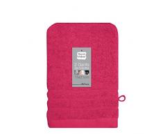 douceur dintérieur 2 gants de toilette 15x21 cm eponge vitamine fuchsia