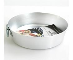 Pentole Agnelli Moule à Tarte cylindrique avec Rebord en Aluminium BLTF, Argenté 32 cm Argent