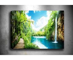 Bonamaison Peinture sur toile, multicolore, 70 x 100 cm - Conçu et fabriqué en Turquie