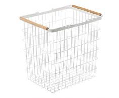 YAMAZAKI home Panier à Linge, Blanc, L