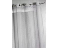 HomeMaison Voilage tissé et fileté à Grande Largeur, 100% Polyester, Gris, 300 x 240 cm