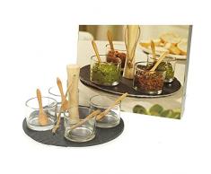 REVIMPORT 03/1772 Service à Tapas Plateau et verrines, Verre, Multicolore, 22 cm