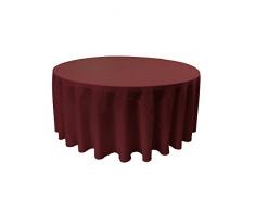 La Popeline de Lin Nappe Ronde, Polyester, Polyester, Bordeaux, 274.3 x 274.3 x 0.04 cm