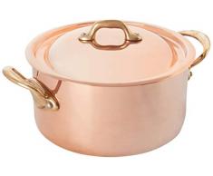 Mauviel 1830 672220 Mhéritage 150B Casserole à Poignée avec Couvercle Cuivre