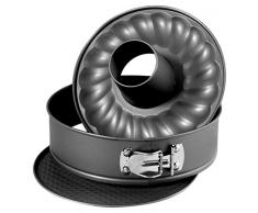 Home Maitre Moule à Tarte avec 2 Faces, revêtement Anti-adhésif, 24 cm, Aluminium, Anthracite