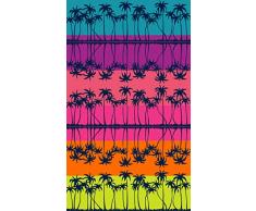 DHESTIA HOME DHestia Grande Serviette de Plage en Coton 100 x 170 cm, Palm Mirror, Multicolore, 100 x 170 cm