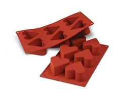 Silikomart 20.036.00.0060 SF036 Moule Forme CÅur 6 Cavités Silicone Terre Cuite