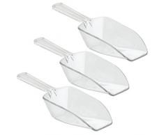 InterDesign Basic pelle de cuisine dâune 1/2 tasse, très grande pelle en plastique, lot de 3 mesurettes, transparent