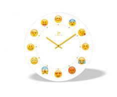 lowell 14873 - Horloge Murale Ronde Multicolore, en Verre, 38 cm