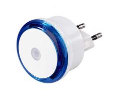 Hama Veilleuse nocturne Basic (LED avec capteur crÃ©pusculaire, lampe dorientation Ã©conomique pour prise de courant, seulement 0,8 W) Bleu