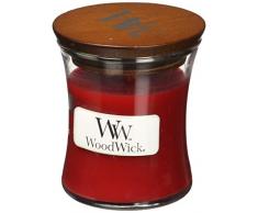 Woodwick 98194EU Bougie Ovale Petite, Verre, Rouge, 7 x 7 x 8 cm