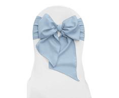 La Chaise Popeline Lin nÅuds, Polyester, Bleu Clair, 20.32 x 274.32 x 0.04 cm