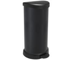 CURVER | Poubelle Ã pÃ©dale 40L Aspect mÃ©tal - carton de 2, MÃ©tal Noir, Metal Bins, 29,8x34,9x69,7 cm