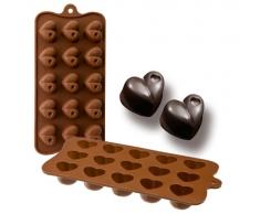 Ibili 860301 Moule chocolat Coeur 15 cavitÃ©s 100% Silicone
