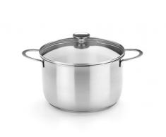 BRA Ancora - Marmite, 22 cm, Acier Inoxydable 18/10, avec Couvercle en Verre